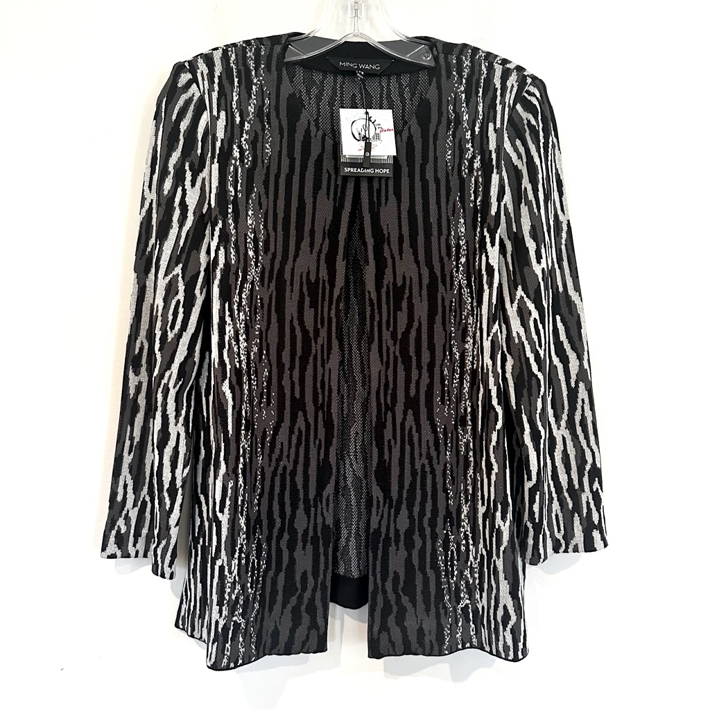 Ming Wang Heritage Collection Cardigan Sweater Women's Small Petite Black Nwt